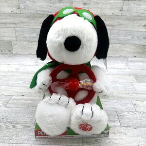 Brand New Peanuts DanDee Pilot Snoopy Light Up Christmas Musical Plush